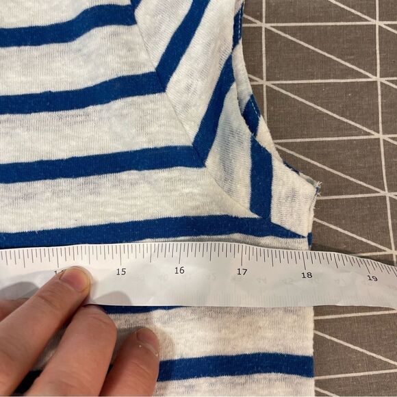 Gap Striped blue white T-shirt Cotton Small - Picture 4 of 6